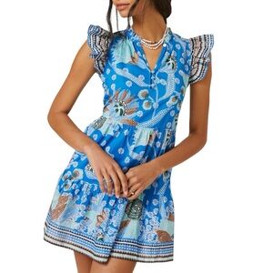 Anthropologie Omika Sleeveless Embroidered Mini Dress